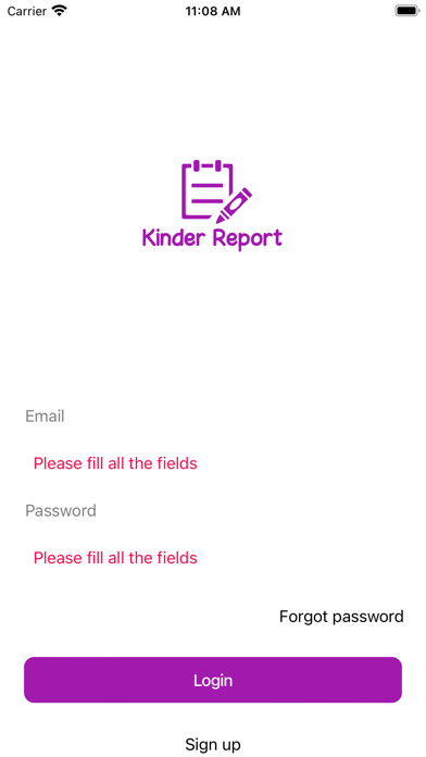 Kinder Report Screenshot