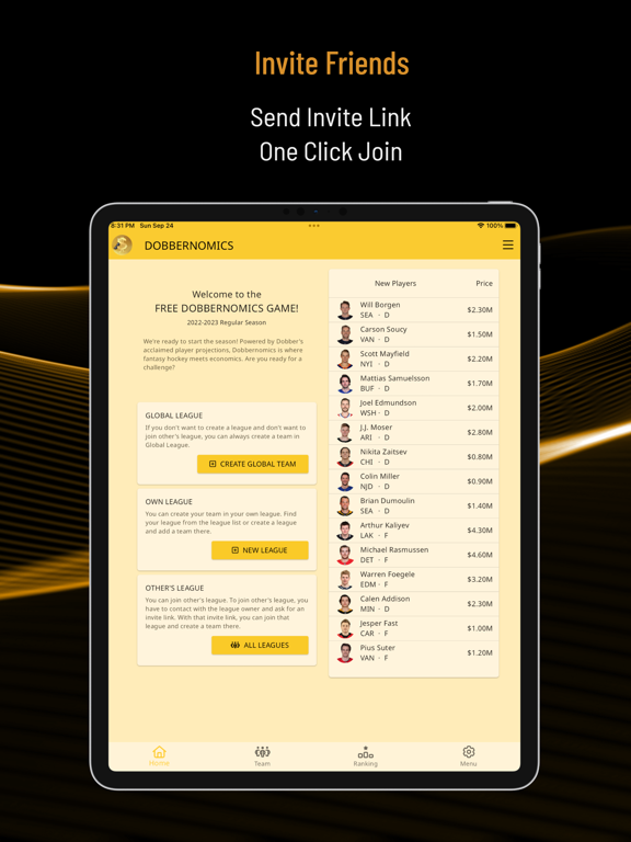 Dobbernomics iPad screenshot 2 - Sports app