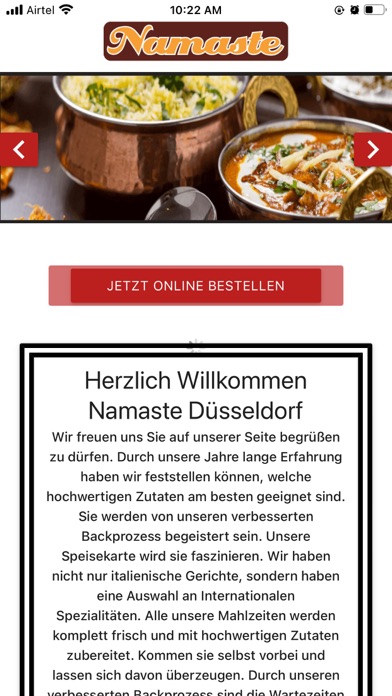 Namaste Restuarant Screenshot