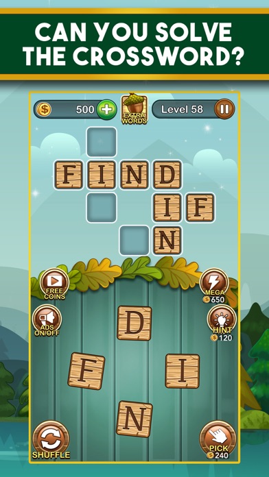 Word Nut Crossword Puzzle Game Screenshot