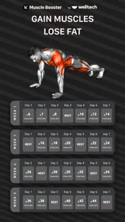 workout planner muscle booster iphone screenshot 1