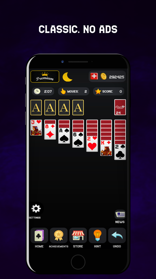 #1. Classic Solitaire - Dark Mode (iOS) 由: Ivan Taranov