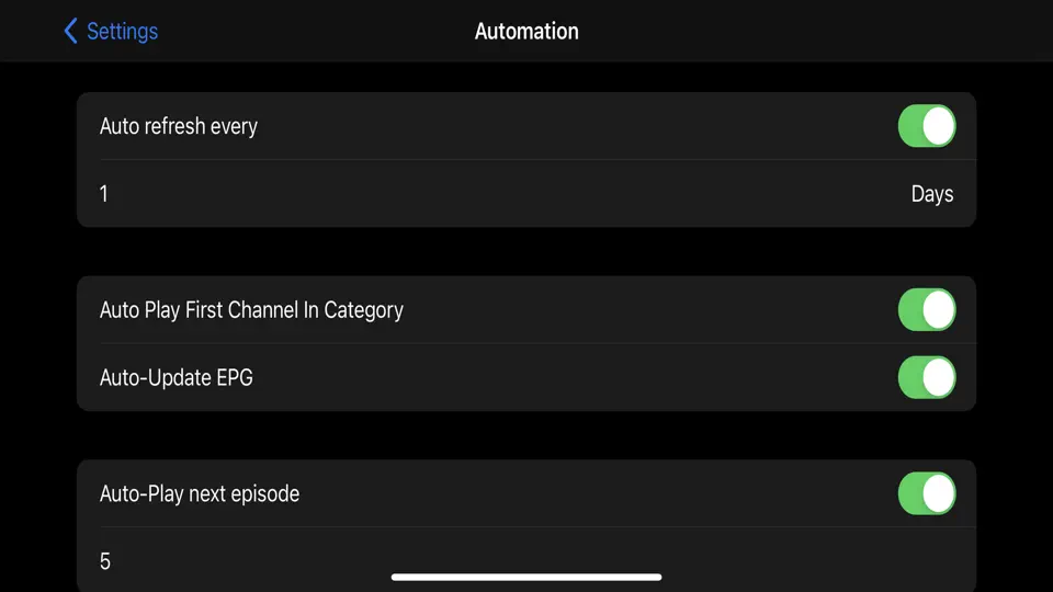 Captura de pantalla de Sky IPTV Player en iPhone 9