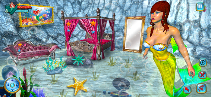 Sea Turtle and Princess Mermaid