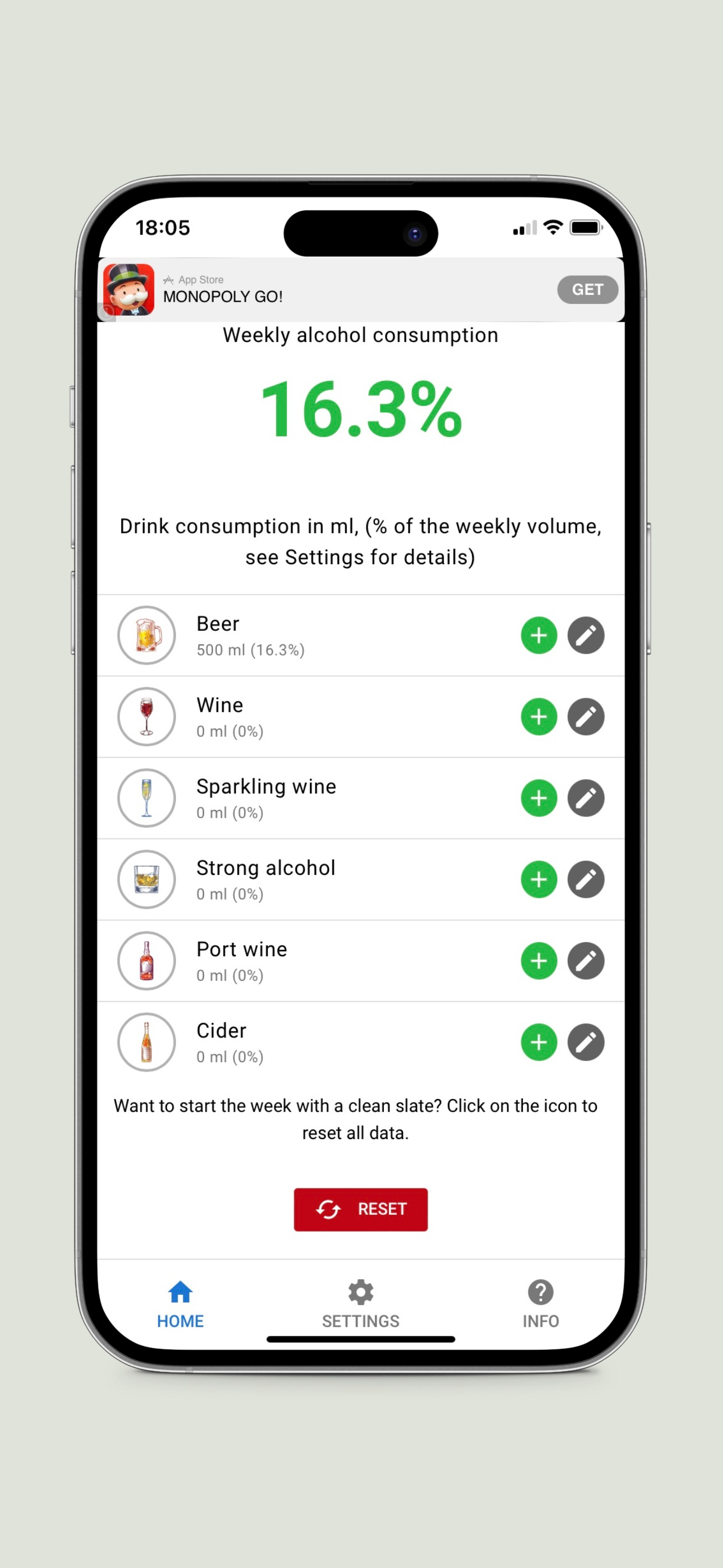 Mensura: Alcohol tracker