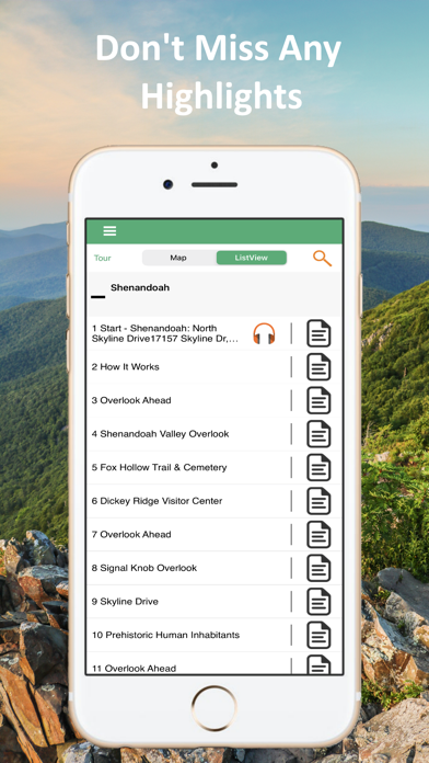 Shenandoah NP Audio Tour Guide Screenshot