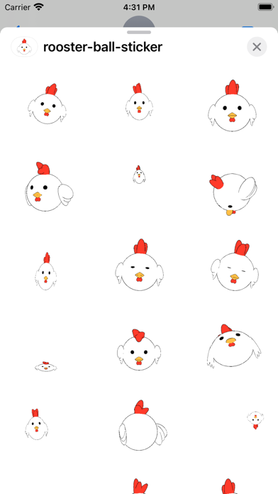 rooster ball sticker Screenshot