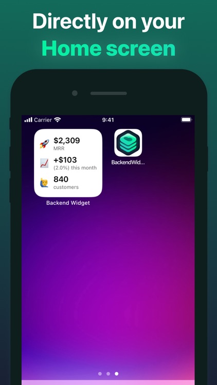 Backend widget: API dashboard
