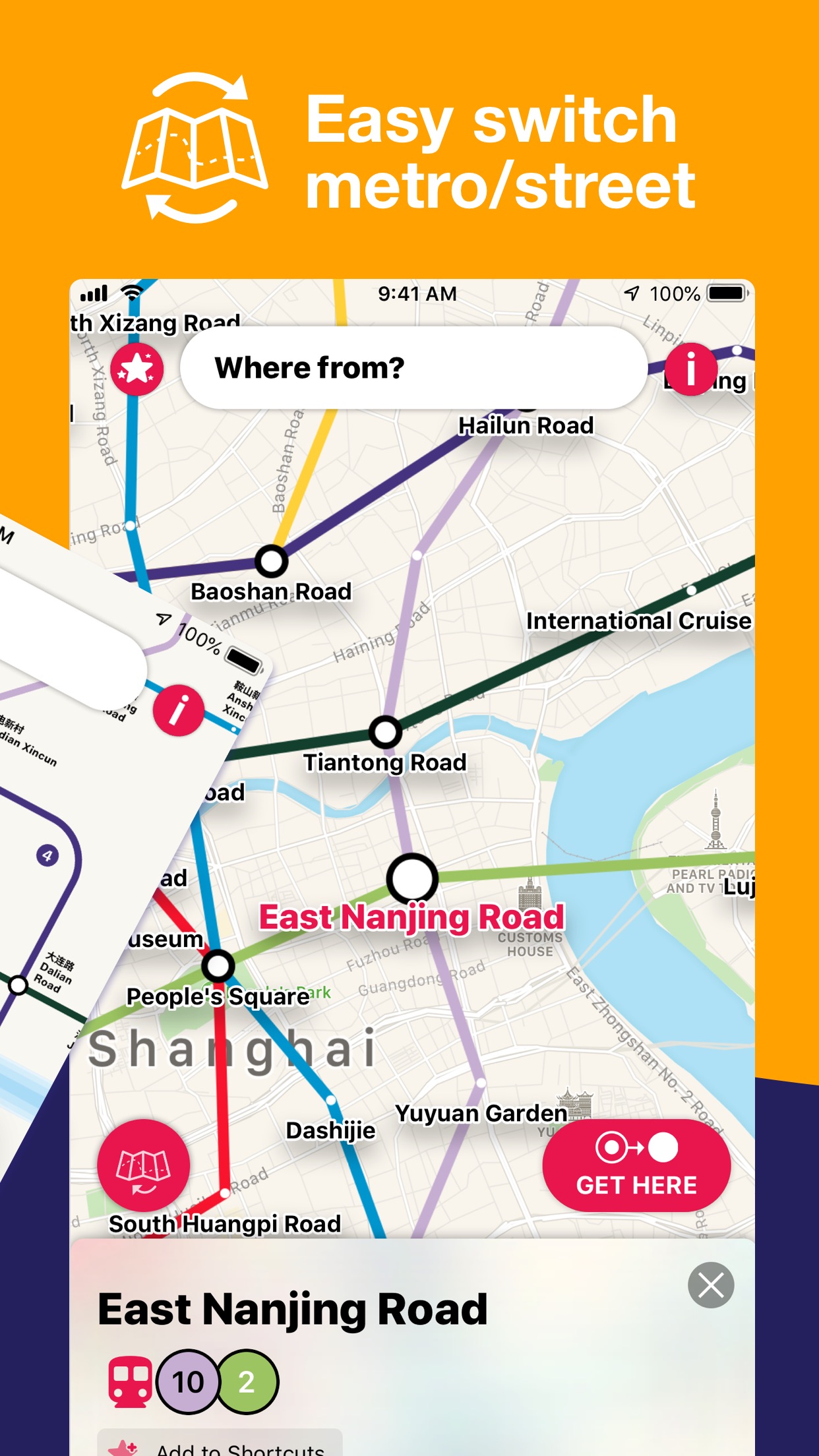 Screenshot do app Shanghai Metro Interactive Map