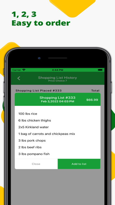 Price Choice Screenshot