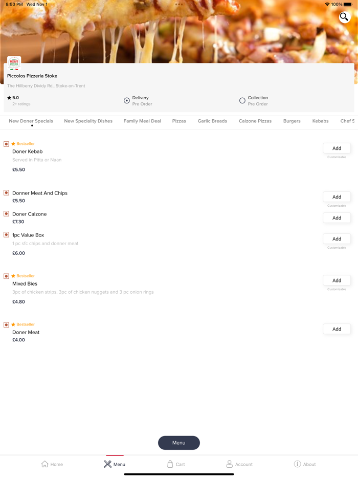 Piccolos Pizzeria Stoke