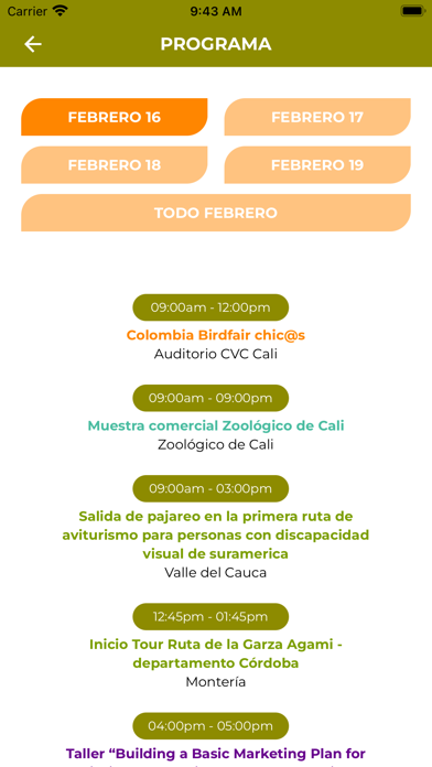 Colombia Birdfair 2023 Screenshot