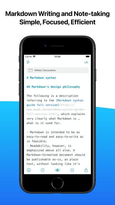 Screenshot #1 pour MWeb - Markdown Writing, Notes