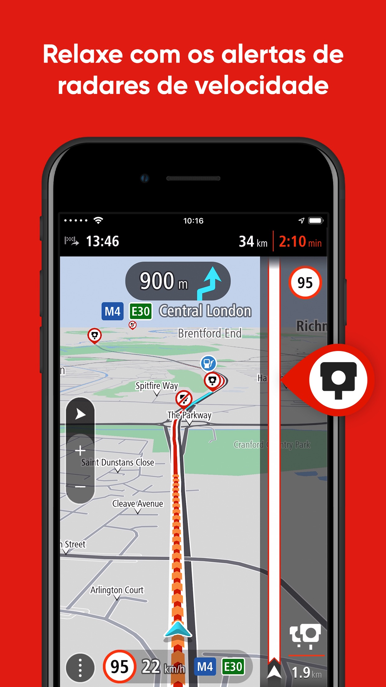 Screenshot do app TomTom GO Navigation