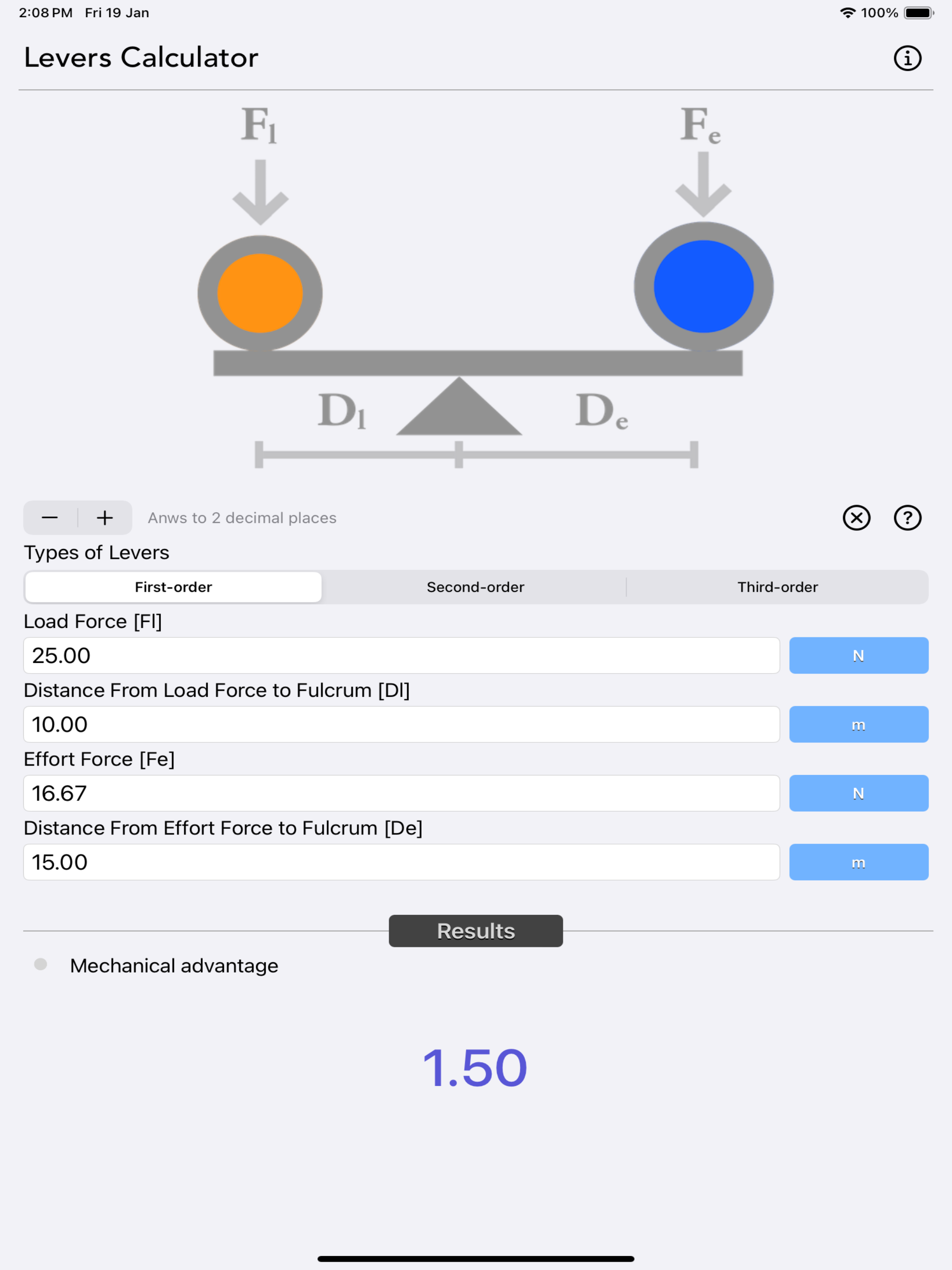 Levers Calculator