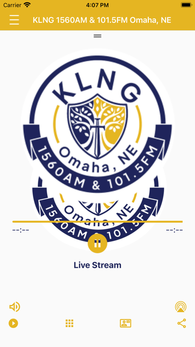 KLNG AM1560 & FM101.5 Radio Screenshot