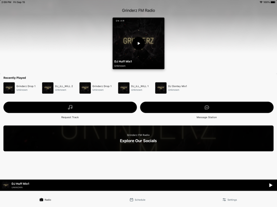 Grinderz FM iPad screenshot 1 - Music app