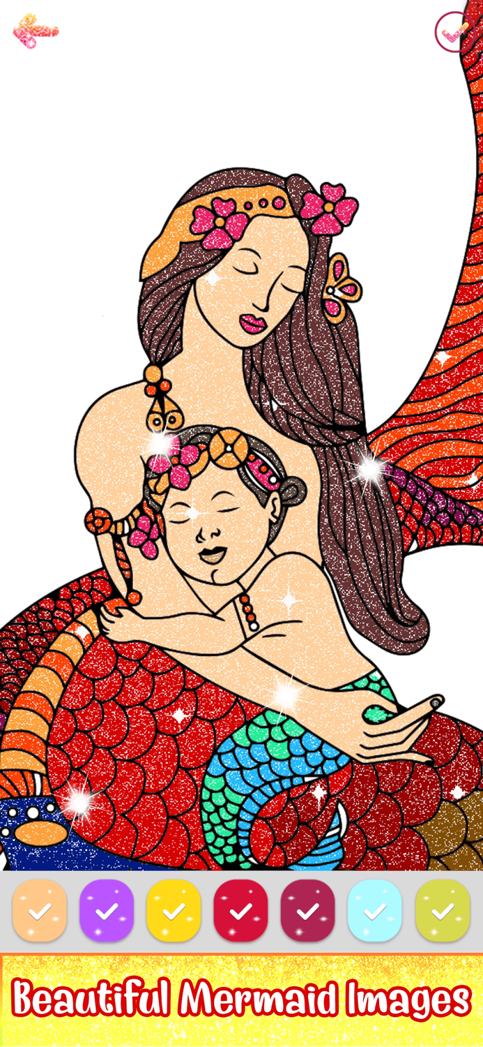 Glitter Color By Number Pages