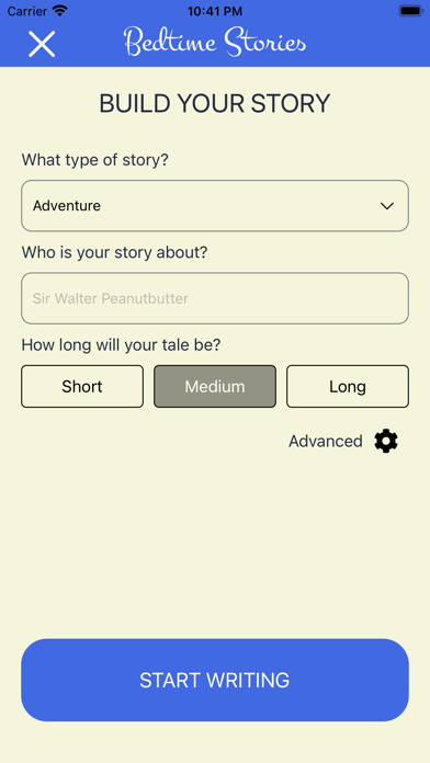 Bedtime Story Generator Screenshot