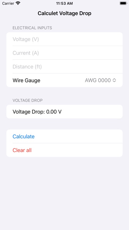 Calculet Voltage Drop