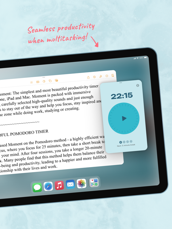 Moment Focus Timer iPad screenshot 2 - Productivity app