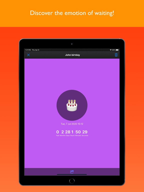 Countdown - count down to iPad screenshot 2 - Business app
