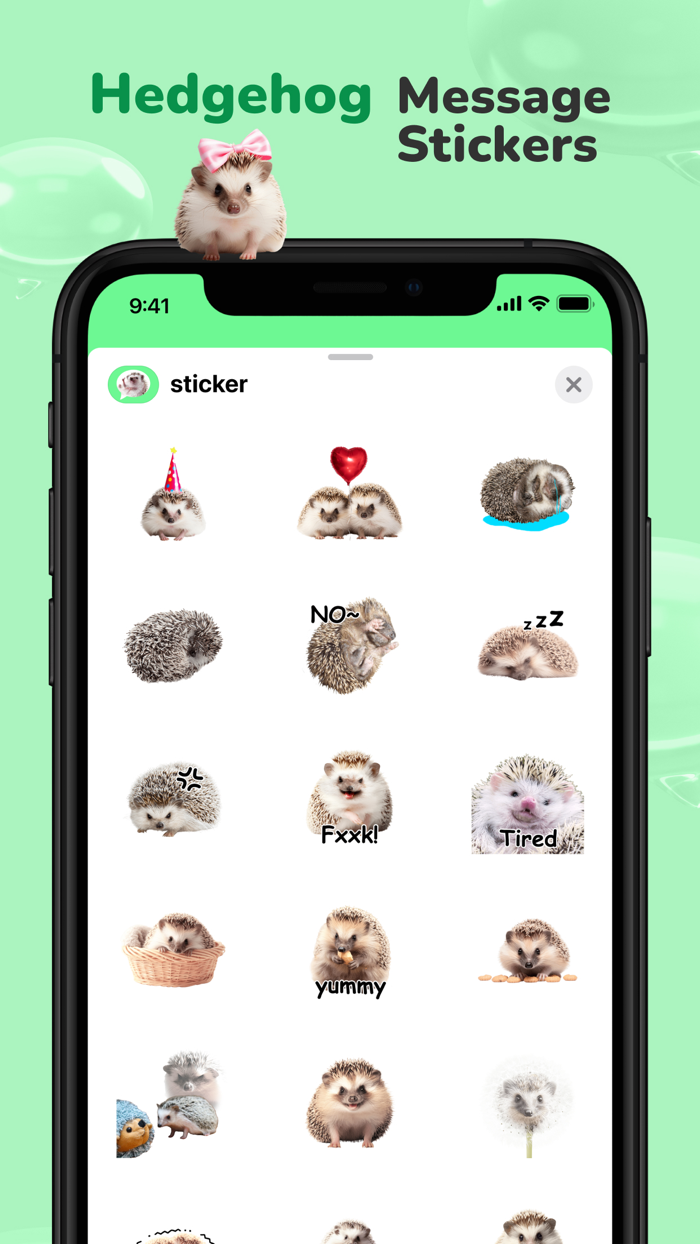 Message stickers  hedgehog