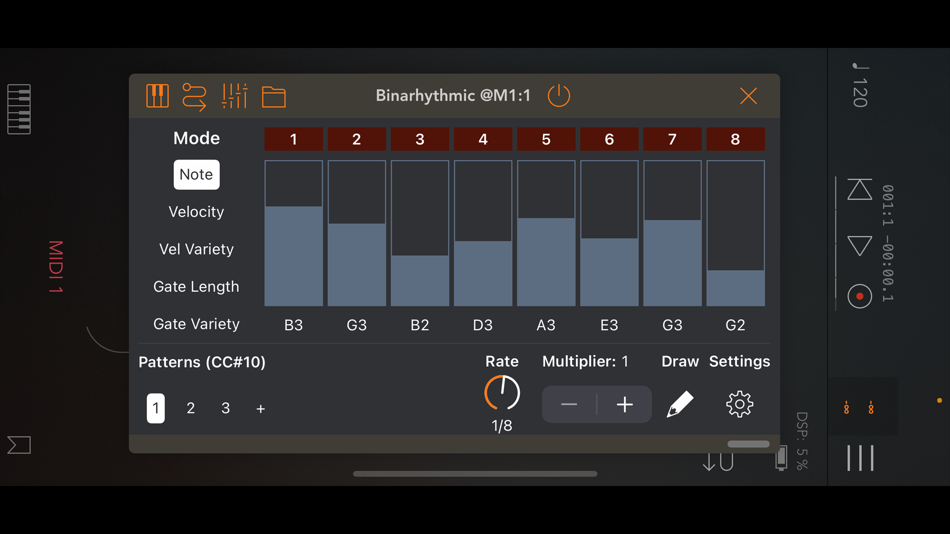 #4. Binarhythmic Rhythm Generator (iOS) Por: Cem Olcay