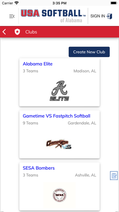 USA Softball of Alabama Screenshot