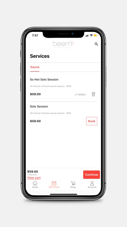 beem Light Sauna App