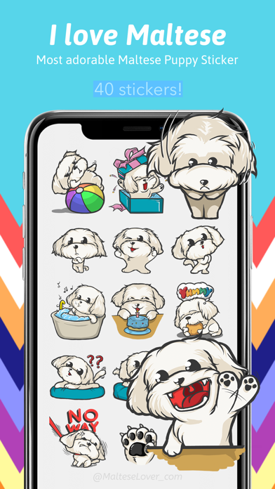 Cutest Maltese Puppy Sticker Screenshot