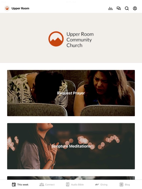Upper Room Community Church iPad screenshot 1 - Education app