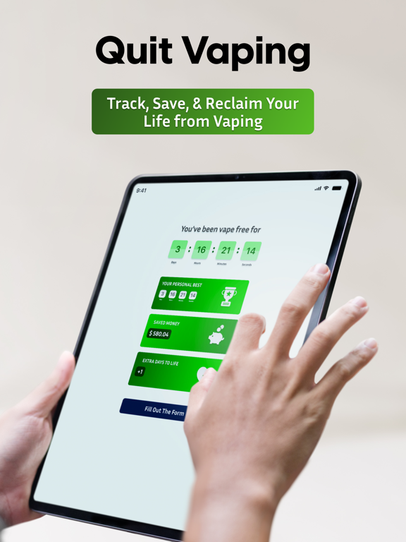 Quit Vaping: Stop Vape Tracker iPad screenshot 1 - Utilities app