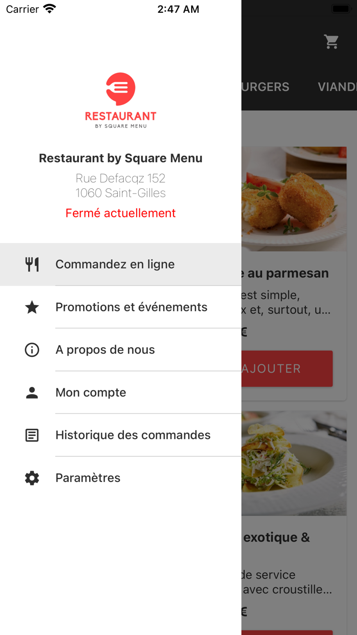 Restaurant by Square Menu