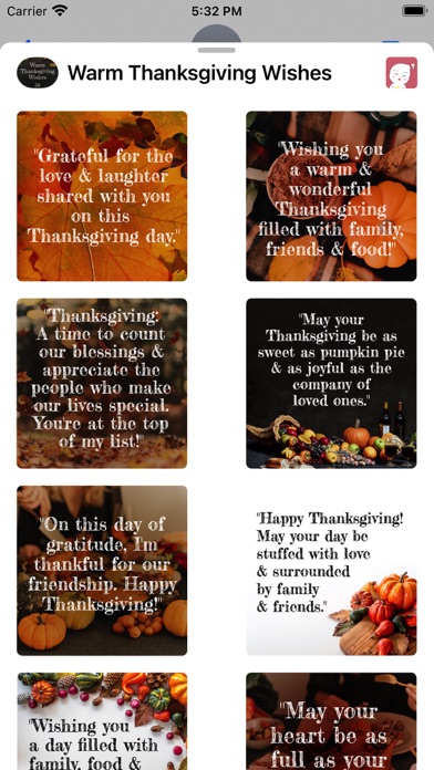 Warm Thanksgiving Wishes Screenshot