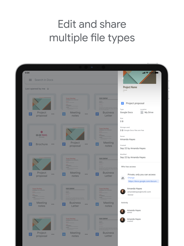 ‎Google Docs Screenshot
