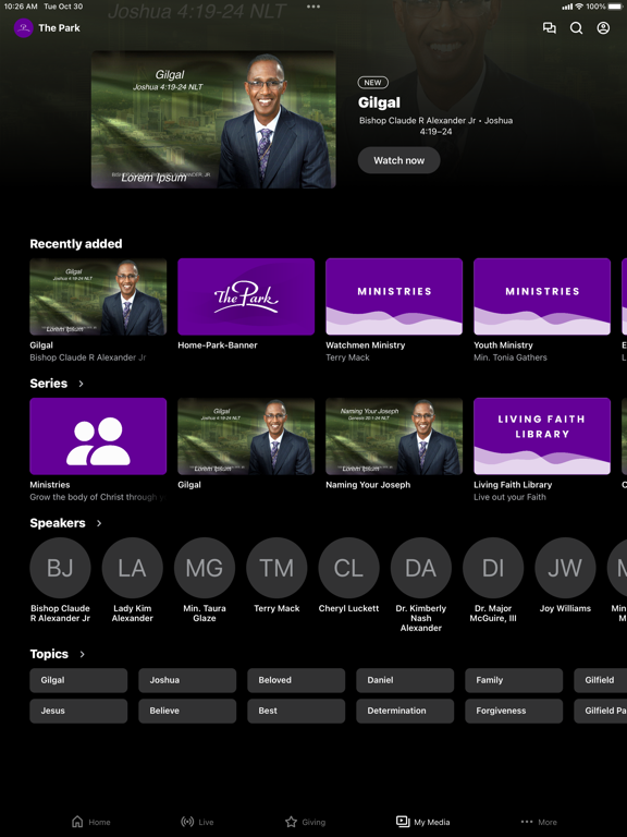 The Park Church App iPad screenshot 4 - Lifestyle app