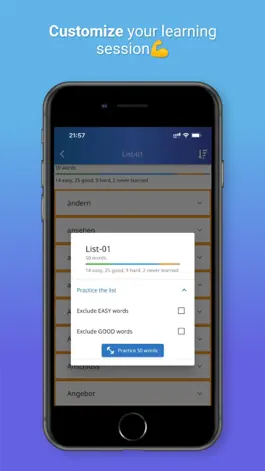 Game screenshot XY Memo: German vocab builder hack