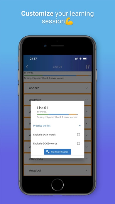 XY Memo: German vocab builder Screenshot