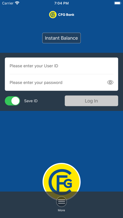 CFG Bank Mobile Money Screenshot