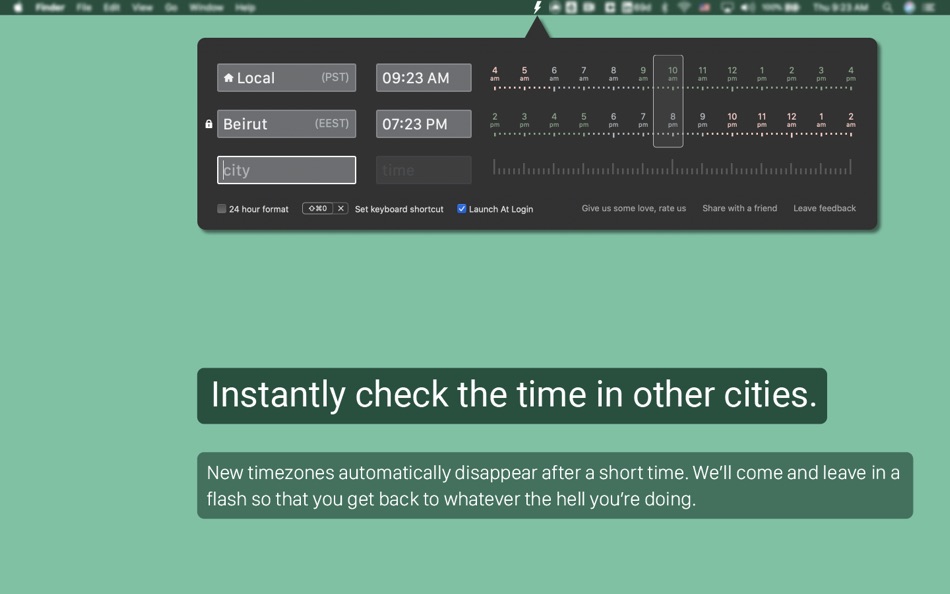 #1. Flashly - Time Zone Converter (macOS) 由: Abdallah Absi