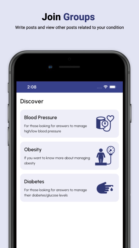 #2. BP+Diabetes Groups - CuroPeers (iOS) By: CuroStrides Technologies