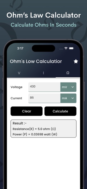 Ohms Law Calculator - voltage on the App Store