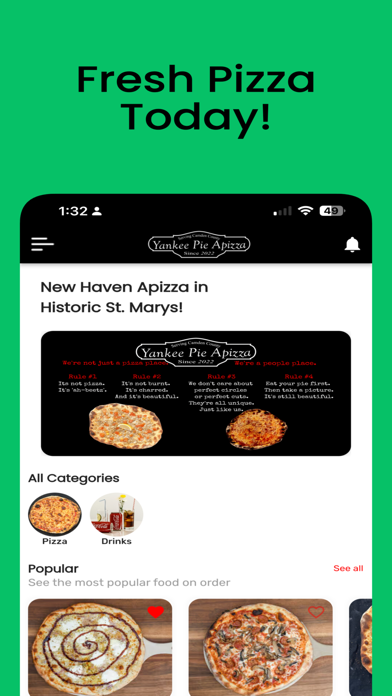 Yankee Pie Apizza Screenshot 1 - AppWisp.com Yankee Pie Apizza Screenshot 1 - AppWisp.com