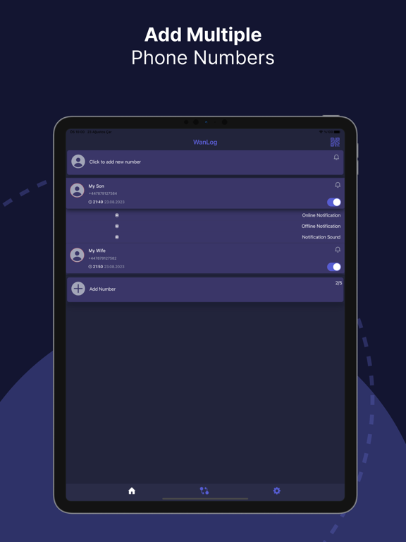 WanLog: Online Tracker App iPad screenshot 2 - Utilities app