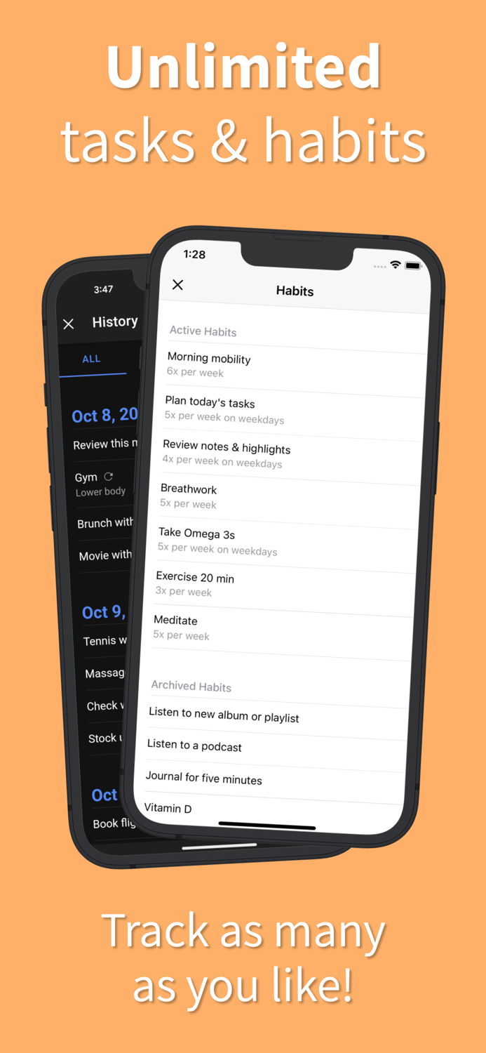 Motidayt Habits Tasks Goals