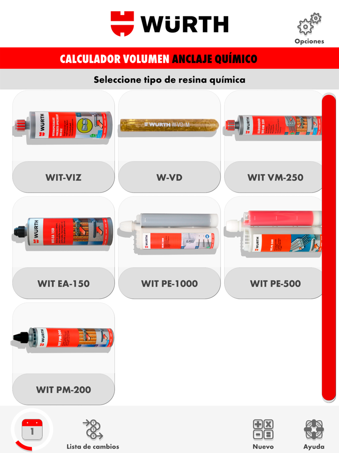 Calculador volumen anclajes