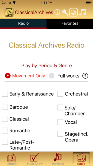 Classical Archives Screenshot