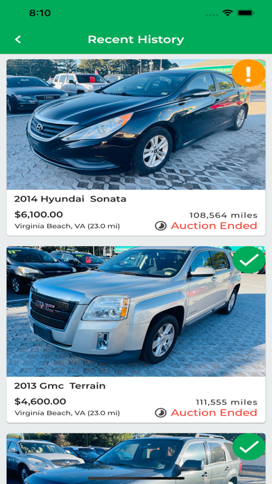 Green Light Auctions Screenshot