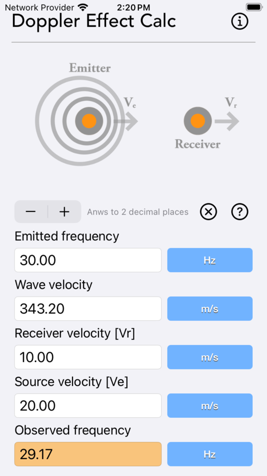 Doppler Effect Calculator - 1.2 - (iOS)